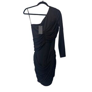 Blaque Label One Shoulder Ruched Dress NWT | Size Small | Black Cocktail Bodycon